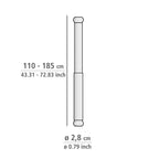 Teleskop-Duschstange Mod. Luz 110 - 185 cm, Chrom, ausziehbar, aus rostfreiem Edelstahl