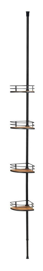 Teleskop-Eckregal Mod. Dolcedo aus Bambus und Edelstahl, rostfrei