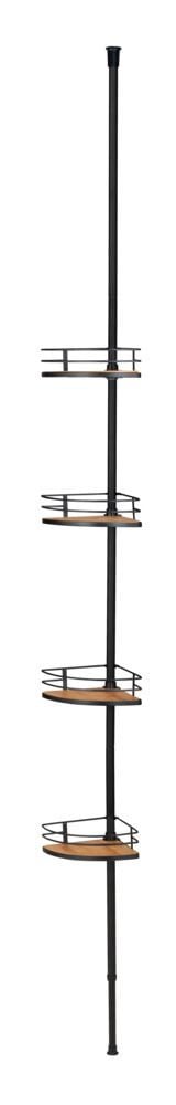 Teleskop-Eckregal Mod. Dolcedo aus Bambus und Edelstahl, rostfrei