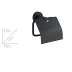 Toilettenpapierhalter Edelstahl Mod. Bosio Black matt mit Deckel, rostfrei