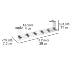 Türgarderobe Edelstahl Mod. Celano 4 cm, 6 Haken, für Türfalzstärken bis 4 cm