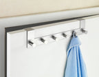 Türgarderobe Edelstahl Mod. Celano 4 cm, 6 Haken, für Türfalzstärken bis 4 cm