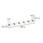 Türgarderobe Edelstahl Mod. Celano, 6 Haken, für Türfalzstärken bis 2 cm