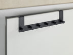 Türgarderobe Mod. Celano Schwarz, 6 Haken, für Türfalzstärken bis 2 cm