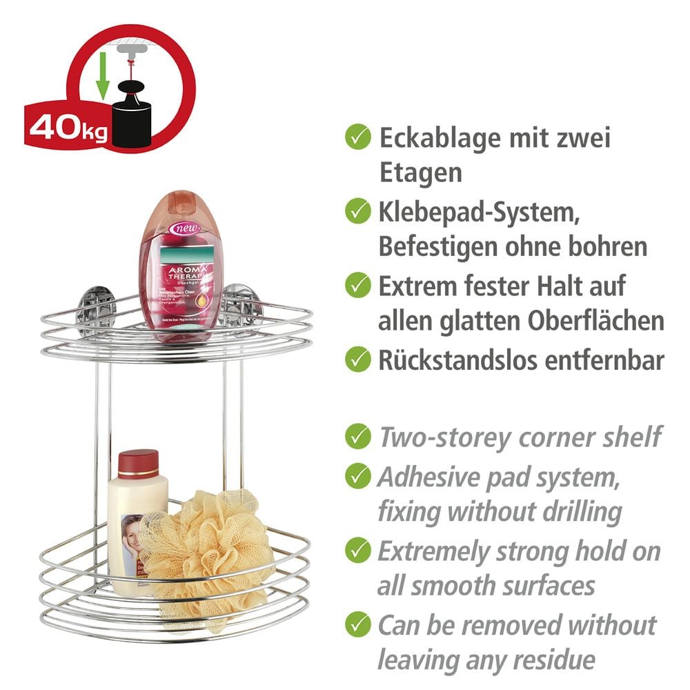 Turbo-Loc® Eckregal 2 Ablagen, Befestigen ohne bohren