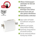 Turbo-Loc® Toilettenpapierhalter Mod. Orea Matt o. Deckel, Befestigen ohne bohren