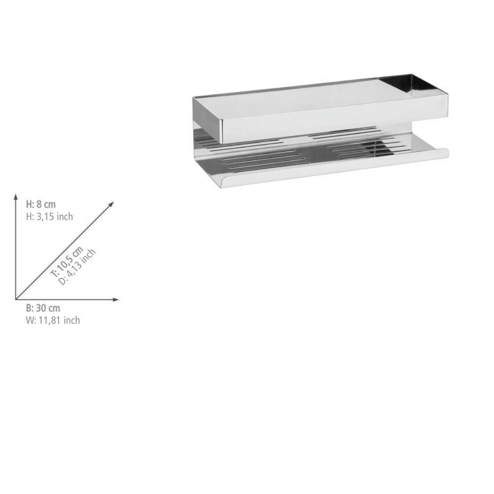 Turbo-Loc® Wandablage Mod. Genova Shine, Befestigen ohne bohren