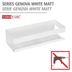 Turbo-Loc® Wandablage Mod. Genova White matt, Befestigen ohne Bohren mit Spezial-Klebepad