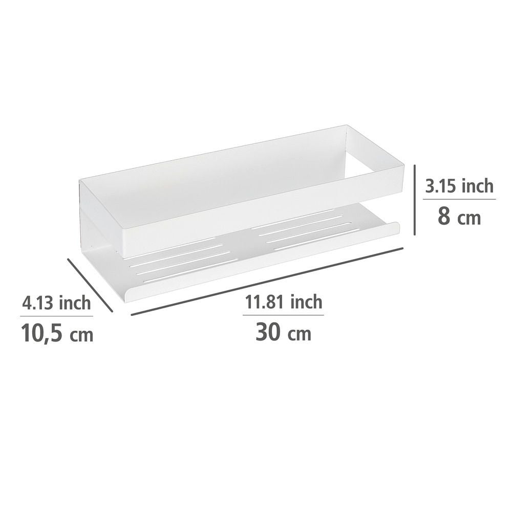Turbo-Loc® Wandablage Mod. Genova White matt, Befestigen ohne Bohren mit Spezial-Klebepad