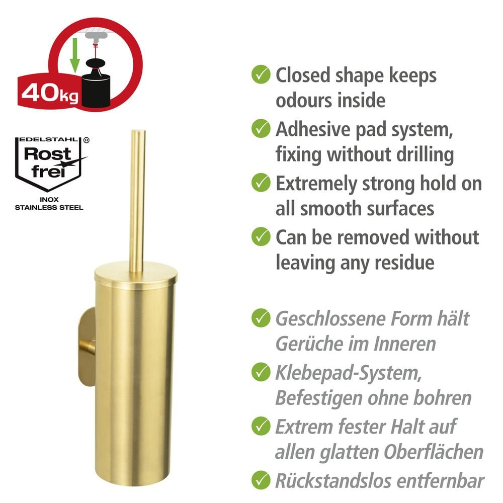 Turbo-Loc® WC-Garnitur Mod. Orea Gold Matt geschlossen, Befestigen ohne bohren