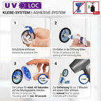 UV-Loc® Badetuchstange Uno Mod. Isera 40 cm, Befestigen ohne Bohren mit innovativem Klebesystem