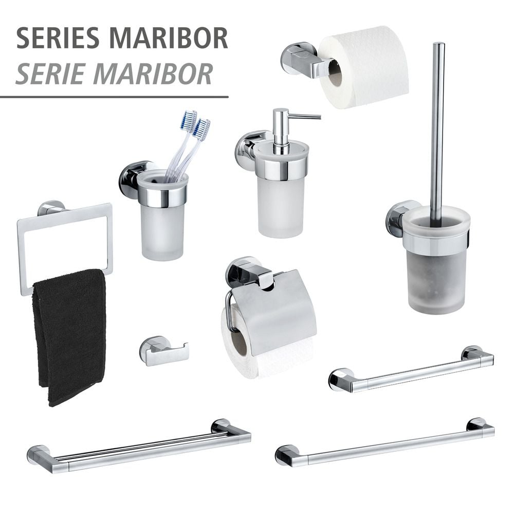 UV-Loc® Badetuchstange Uno Mod. Maribor 40 cm, Befestigen ohne Bohren mit innovativem Klebesystem