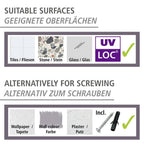 UV-Loc® Badetuchstange Uno Mod. Udine 60 cm, Befestigen ohne Bohren mit innovativem Klebesystem