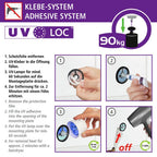 UV-Loc® Badetuchstange Uno Mod. Udine 60 cm, Befestigen ohne Bohren mit innovativem Klebesystem