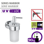 UV-Loc® Seifenspender Mod. Maribor, Befestigen ohne Bohren mit innovativem Klebesystem