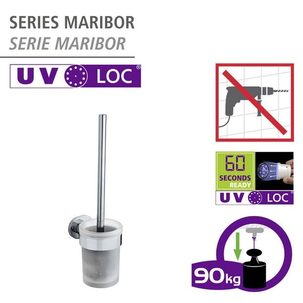 UV-Loc® WC-Garnitur Mod. Maribor, Befestigen ohne Bohren mit innovativem Klebesystem
