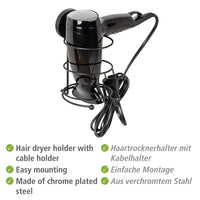 Vacuum-Loc® Haartrocknerhalter Mod. Milazzo Schwarz, Befestigen ohne bohren