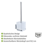 Vacuum-Loc® WC-Garnitur Mod. Quadro Edelstahl, Befestigen ohne bohren