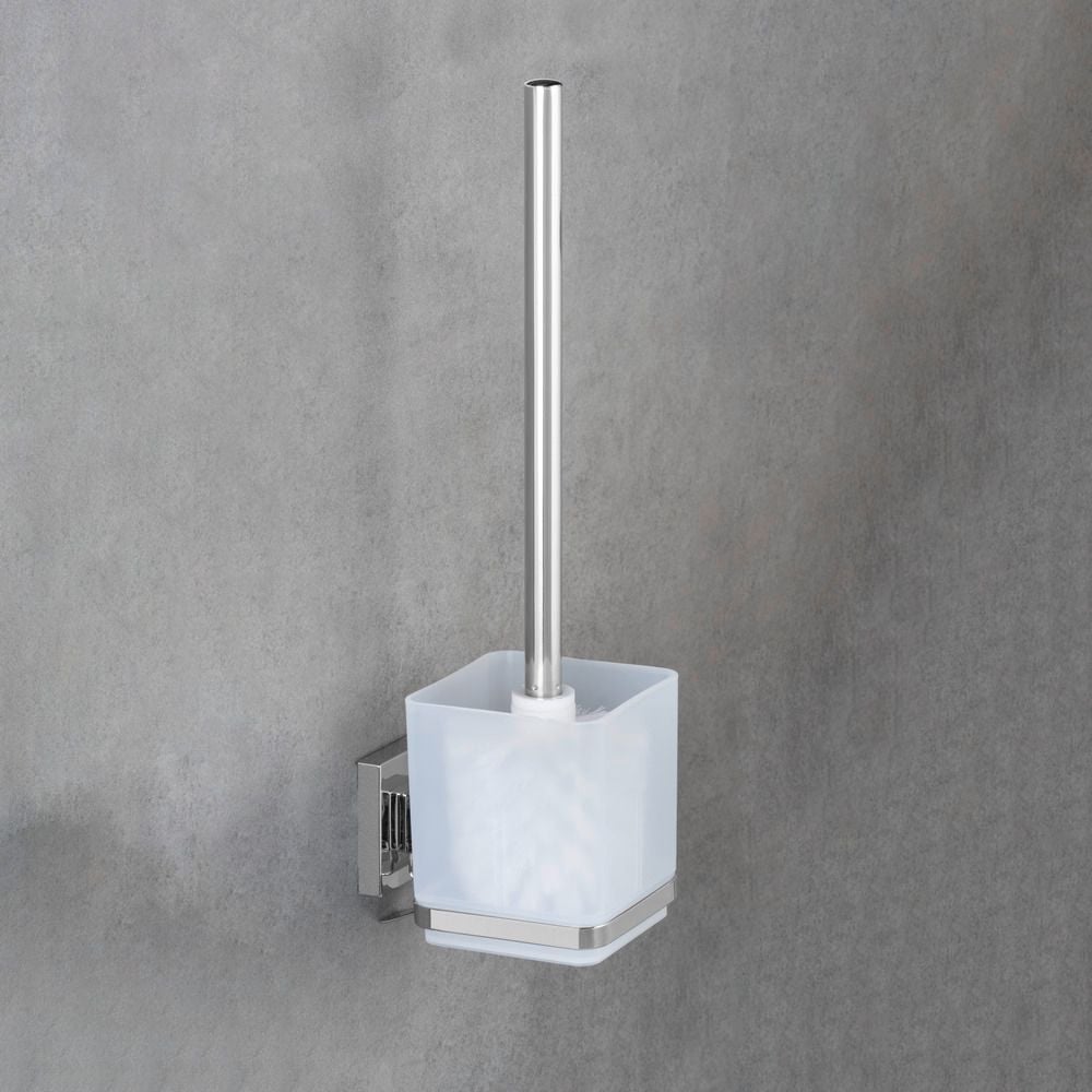 Vacuum-Loc® WC-Garnitur Mod. Quadro Edelstahl, Befestigen ohne bohren