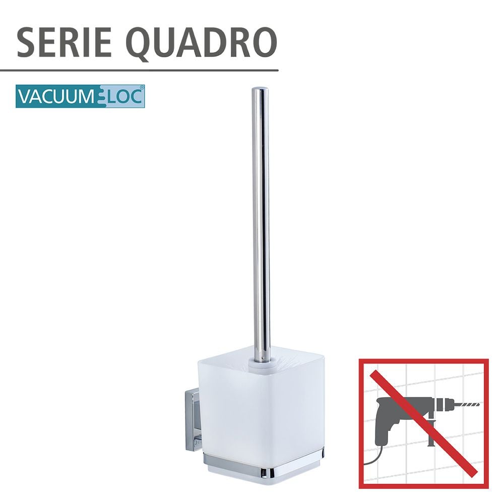 Vacuum-Loc® WC-Garnitur Mod. Quadro Edelstahl, Befestigen ohne bohren