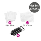 Vakuum Beutel Reise-Set Transparent, 6-teilig, platzsparende Kleideraufbewahrung mit Pumpe