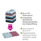 Vakuum Beutel Set Transparent, 6-teilig, platzsparende Kleideraufbewahrung mit Pumpe
