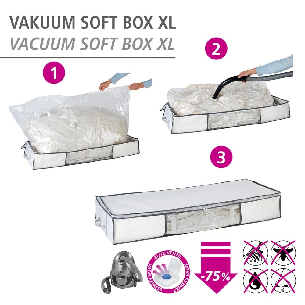 Vakuum Soft Unterbett-Box, bis zu 75 % Platzersparnis