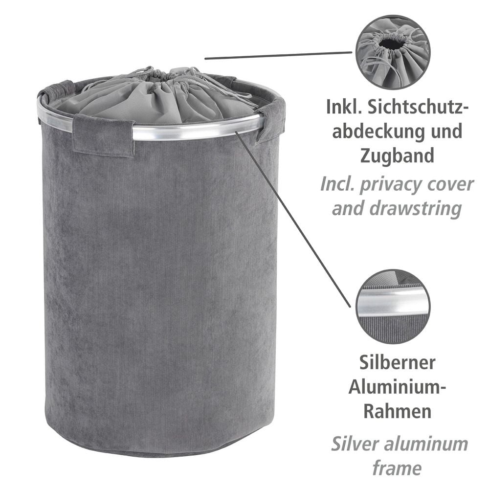 Wäschesammler Mod. Cordoba Grau, Fassungsvermögen: 68 Liter