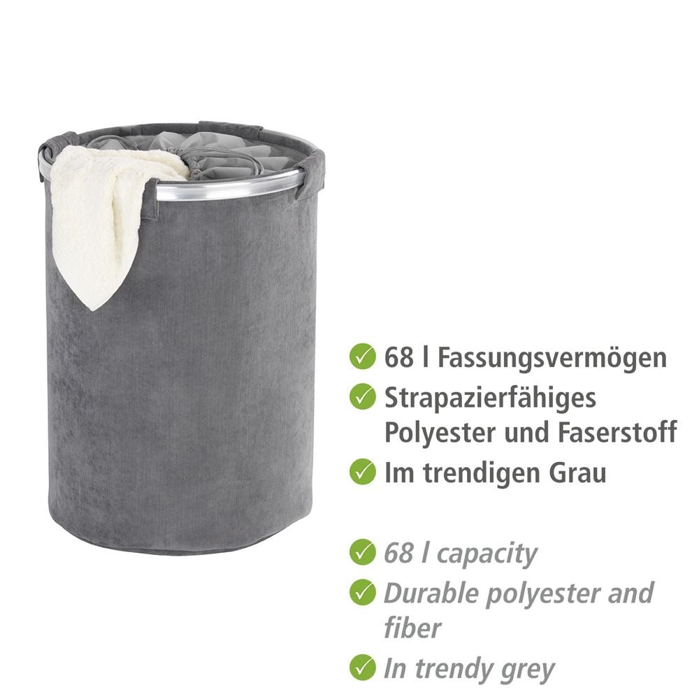 Wäschesammler Mod. Cordoba Grau, Fassungsvermögen: 68 Liter