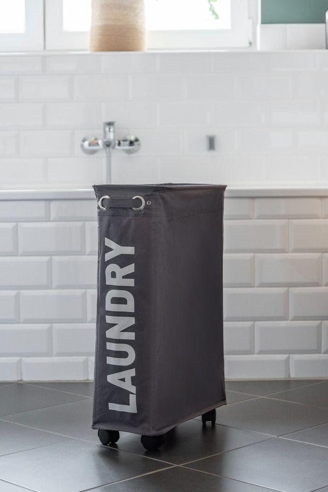 Wäschesammler Mod. Corno Grau, Wäschekorb, 43 l