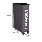 Wäschesammler Mod. Corno Grau, Wäschekorb, 43 l