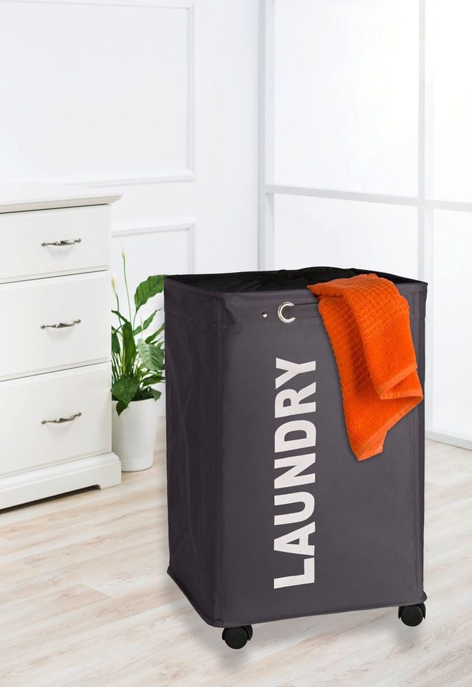 Wäschesammler Mod. Quadro Grau, Fassungsvermögen: 79 Liter