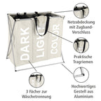 Wäschesammler Mod. Trio Beige, Wäschekorb, 130 l