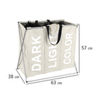 Wäschesammler Mod. Trio Beige, Wäschekorb, 130 l