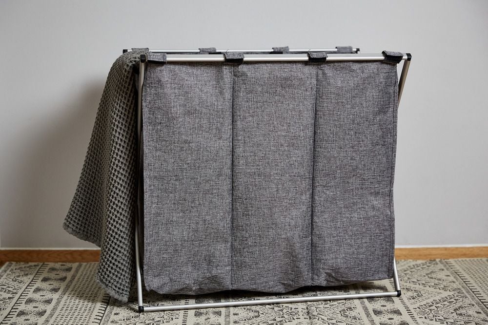 Wäschesammler Mod. Trio Grau meliert, Wäschekorb, 130 l