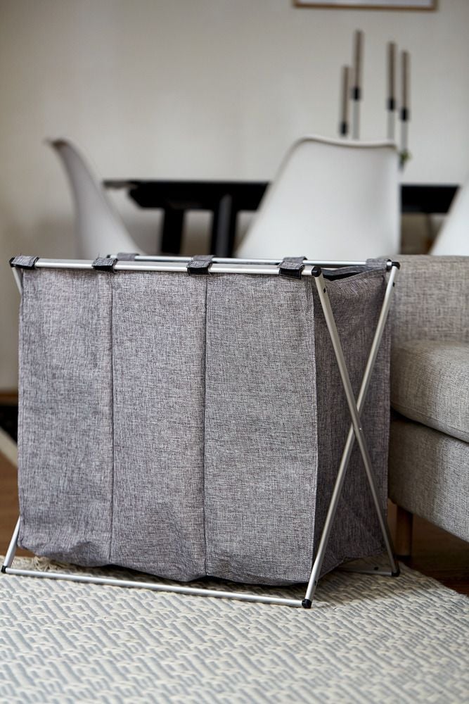 Wäschesammler Mod. Trio Grau meliert, Wäschekorb, 130 l