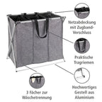 Wäschesammler Mod. Trio Grau meliert, Wäschekorb, 130 l