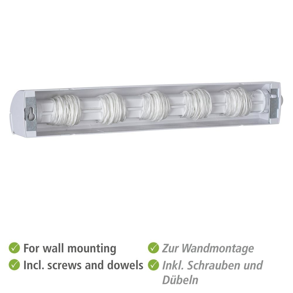 Wand-Wäscheleinen, stufenlos ausziehbar