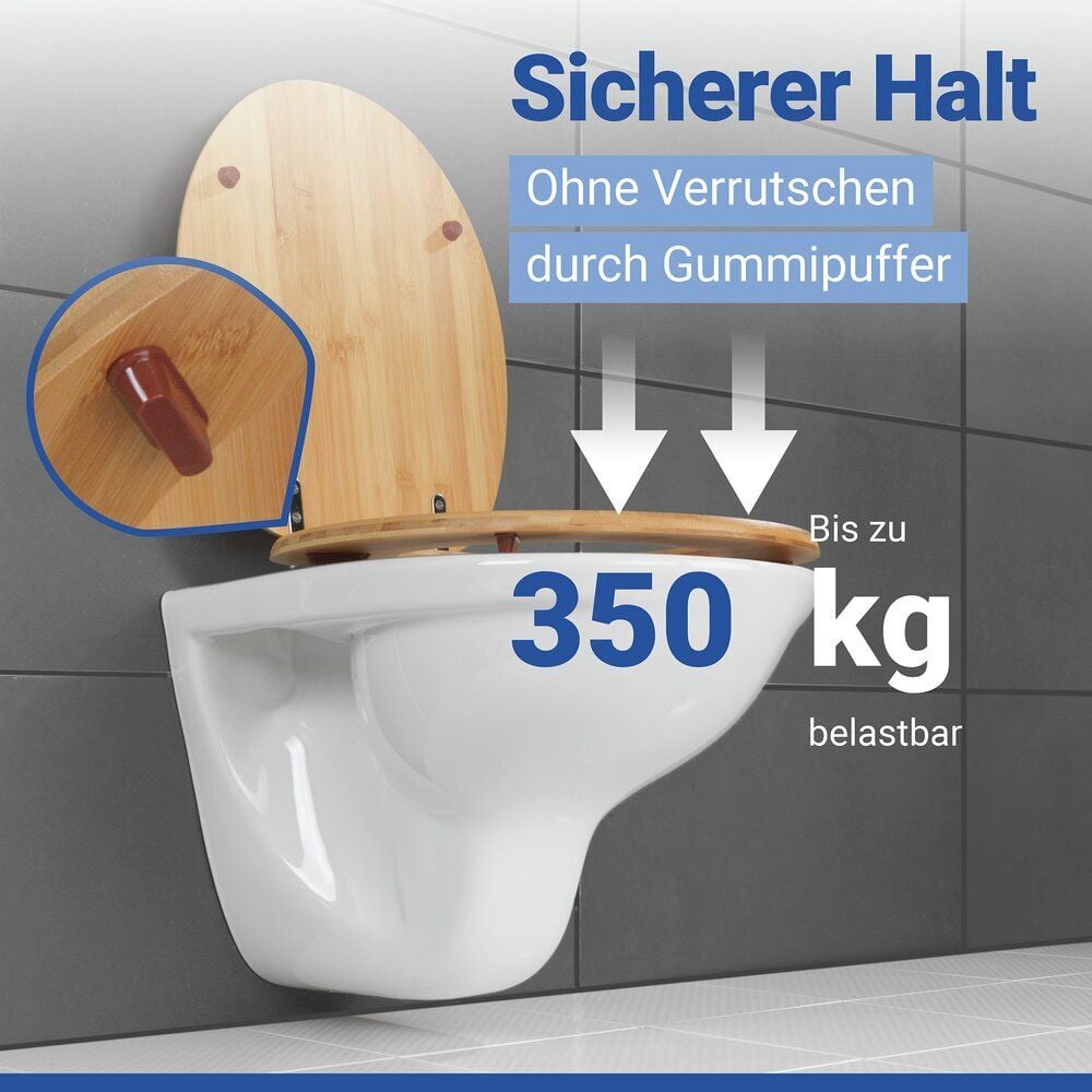 WC Sitz Mod. Bambus, Toilettensitz aus Bambus