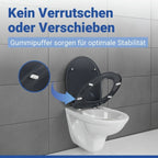 WC Sitz Mod. Samos Grau, Toilettendeckel mit Absenkautomatik