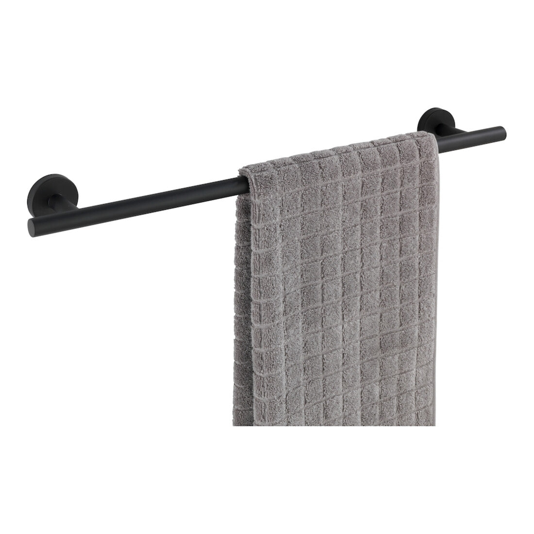WENKO Badetuchstange Uno 60 cm Schwarz matt BosioBlack Schrauben Wandserien - Bad