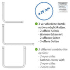 Winkelstange Universal Schwarz, 20 mm